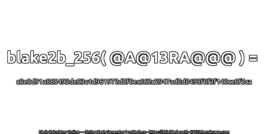 blake2b_256( @A@13RA@@@ ) = c8e0d91a865493de03c4d961972d0f6ec662c2947ad2d8498f6f3f140ce0f5ca | unHash.co