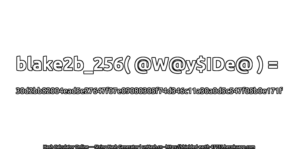 blake2b_256( @W@y$IDe@ ) = 30d2bb82004ead5e27647f07e09080305f74d346c11a30a0d5c547f05b0e171f | unHash.co
