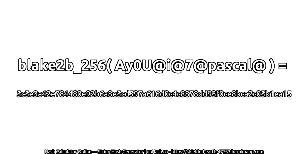 blake2b_256( Ay0U@i@7@pascal@ ) = 5c5e3a42e784480e92b6a8e5cd597a616d0c4c8878dd93f0ce8bca2c05b1ea15 | unHash.co
