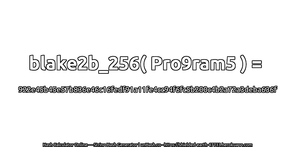 blake2b_256( Pro9ram5 ) = 922e45b45e57b836e46c16fedf91a11fe4cc94f6fc5b200c4b2a72a3deba636f | unHash.co