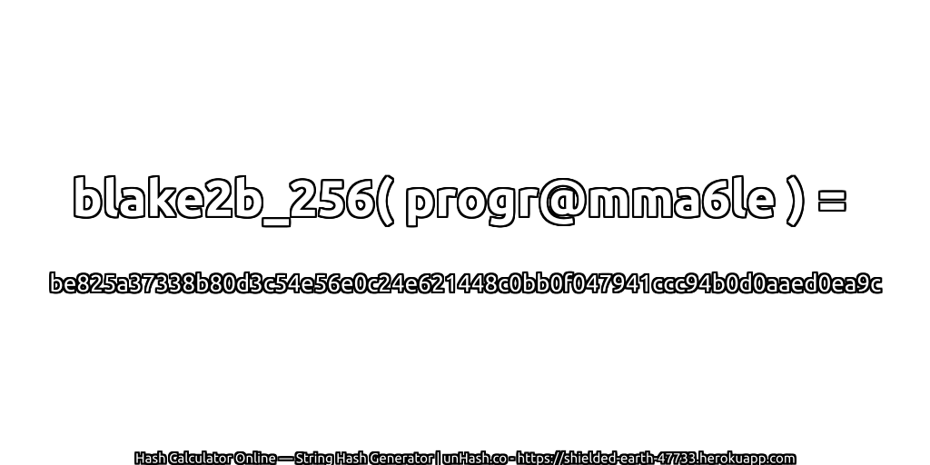 blake2b_256( progr@mma6le ) = be825a37338b80d3c54e56e0c24e621448c0bb0f047941ccc94b0d0aaed0ea9c | unHash.co