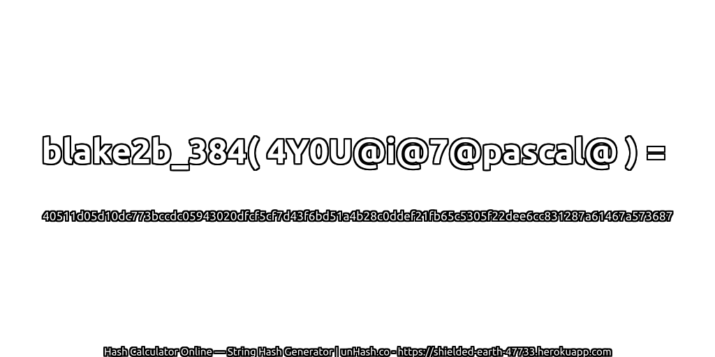 blake2b_384( 4Y0U@i@7@pascal@ ) = 40511d05d10dc773bccdc05943020dfcf5cf7d43f6bd51a4b28c0ddef21fb65c5305f22dee6cc831287a61467a573687 | unHash.co