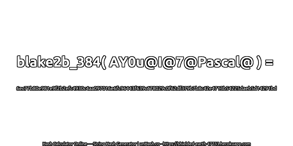 blake2b_384( AY0u@I@7@Pascal@ ) = 6ec77b80e981e9f2b2efc4930c4aa097016e6fc96443f639c178029c0f62df379b7b8c42e4713b54225daeb5d14291bd | unHash.co