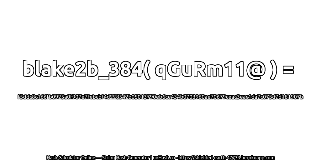 blake2b_384( qGuRm11@ ) = f5ddc8c166fb0925a0f907e7febcbf4d228542b05013790eb6ce434b0703960ae70679ceac3eac1da7c073d7d181907b | unHash.co