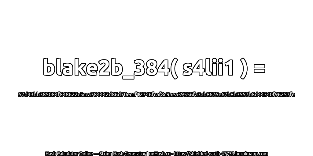 blake2b_384( s4lii1 ) = 57d43bb385084f848622c5cca784442d86d70eccf12746fcaf8c9aea39556fa3ab8675e67b8b3557b8d44340f96257fe | unHash.co