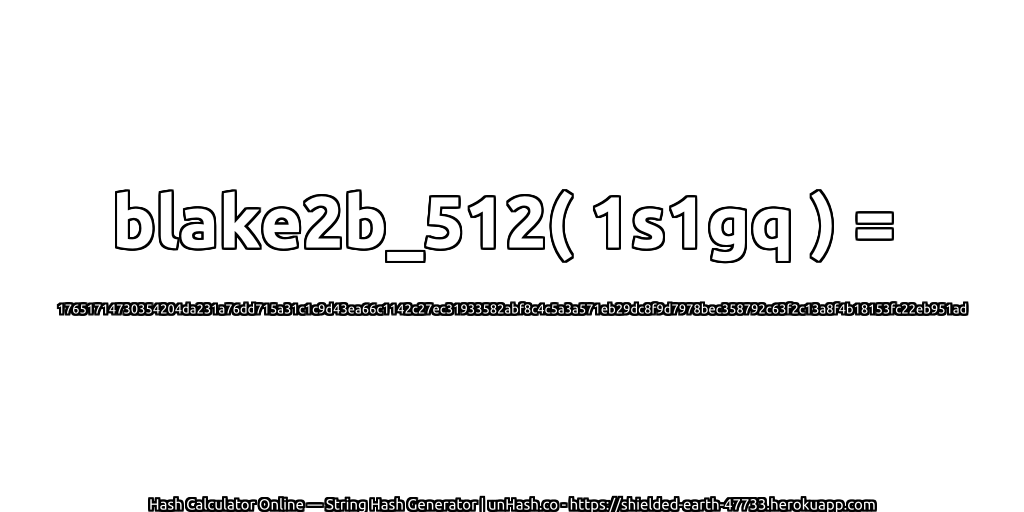 blake2b_512( 1s1gq ) = 17651714730354204da231a76dd715a31c1c9d43ea66c1142c27ec31933582abf8c4c5a3a571eb29dc8f9d7978bec358792c63f2c13a8f4b18153fc22eb951ad | unHash.co