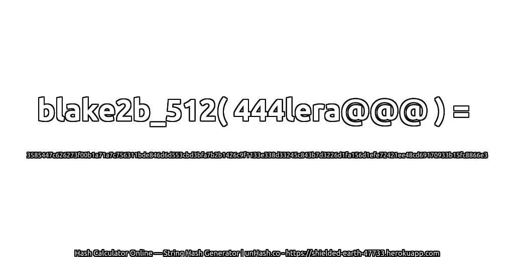 blake2b_512( 444lera@@@ ) = 3585447c626273f00b1a71a7c756311bde846d6d553cbd3bfa7b2b1426c9f1133e338d33245c843b7d3226d1fa156d1efe72421ee48cd69170933b15fc8866e3 | unHash.co
