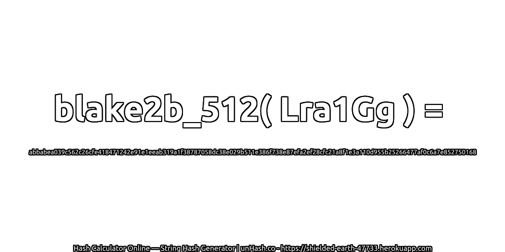 blake2b_512( Lra1Gg ) = abbabea039c562c26cfe418471242e91e1eeab319a1f38787058dc38e029b511e386f738e87efa2ef28cfc21a8f1e3a110d955b25266477af0c6a7e852750168 | unHash.co