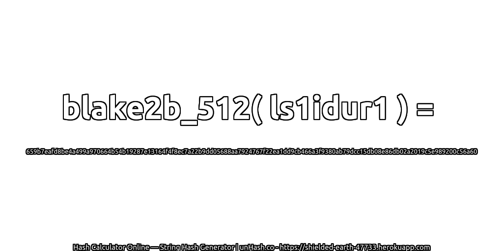 blake2b_512( ls1idur1 ) = 659b7eafd8be4a499a970664b54b19287e13164f4f8ec7a22b9dd05688aa7924767f22ea1dd9cb466a3f9380ab79dcc15db08e86db02a2019c5e989200c56a60 | unHash.co