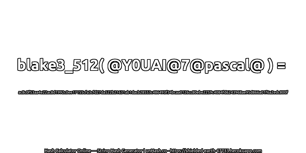blake3_512( @Y0UAI@7@pascal@ ) = ac8c0f53aa4e22ac8d1992c0ee17155cfa3cfd27da522b21631ab1dacb28553c486493f34bcaa0126cc80ebe2259c4084fd6243968ae95d866a01f6a2edc800f | unHash.co