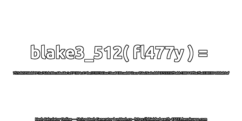 blake3_512( fl477y ) = 7f25d65958dd4913a762dc80cc68e68a1a971304c414be37207363aa10ea8430caab842ace456e26a0cddd43722232f9abb1380449f0a7fa65383304dddab9af | unHash.co