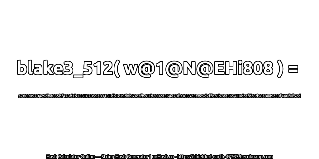 blake3_512( w@1@N@EHi808 ) = a780909704c9dba055bf473d1b123167059a83131db1c19d8b63c3fbc61b2002a364e79f9385325eec5d2ffc76b7aa565410dcafdc8d58a8aa9c30f440f0f52d | unHash.co