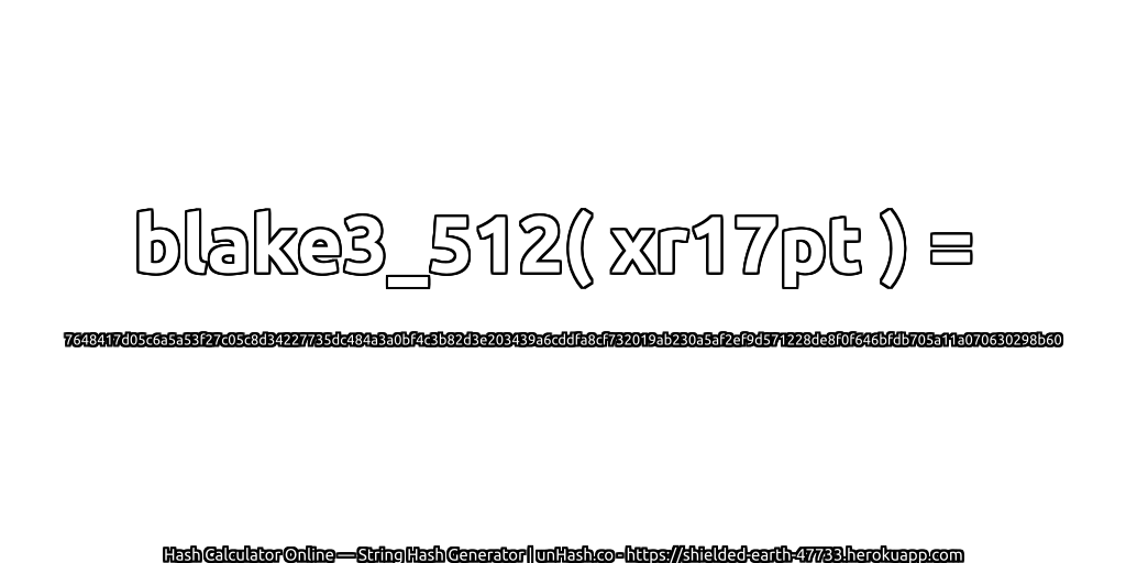 blake3_512( xr17pt ) = 7648417d05c6a5a53f27c05c8d34227735dc484a3a0bf4c3b82d3e203439a6cddfa8cf732019ab230a5af2ef9d571228de8f0f646bfdb705a11a070630298b60 | unHash.co