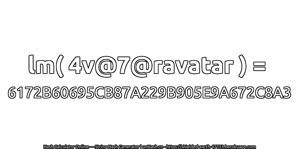 lm( 4v@7@ravatar ) = 6172B60695CB87A229B905E9A672C8A3 | unHash.co