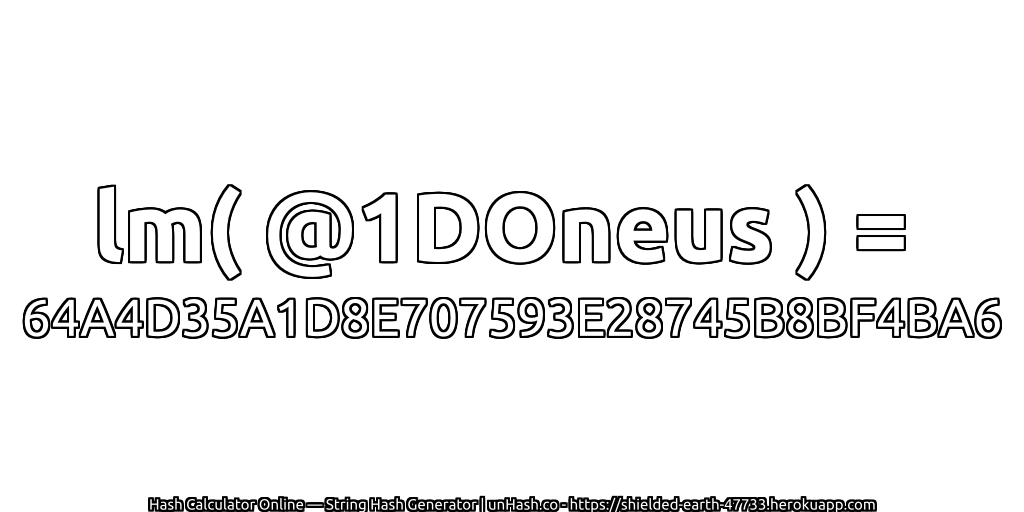 lm( @1DOneus ) = 64A4D35A1D8E707593E28745B8BF4BA6 | unHash.co