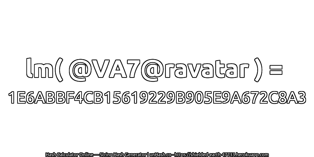 lm( @VA7@ravatar ) = 1E6ABBF4CB15619229B905E9A672C8A3 | unHash.co