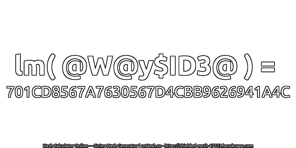 lm( @W@y$ID3@ ) = 701CD8567A7630567D4CBB9626941A4C | unHash.co