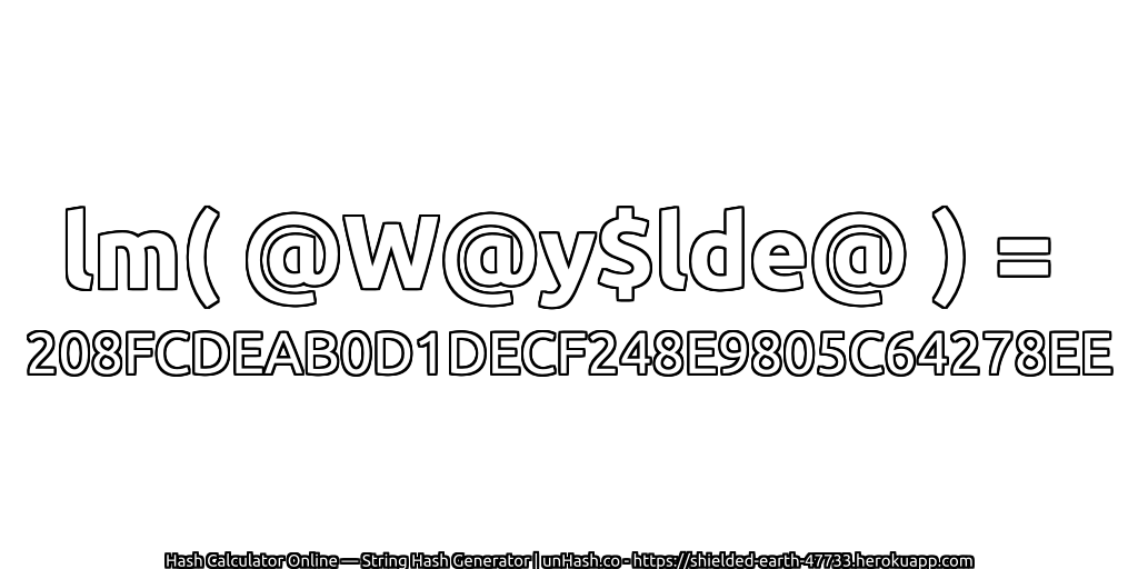 lm( @W@y$lde@ ) = 208FCDEAB0D1DECF248E9805C64278EE | unHash.co