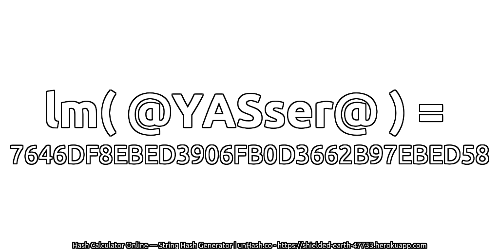 lm( @YASser@ ) = 7646DF8EBED3906FB0D3662B97EBED58 | unHash.co