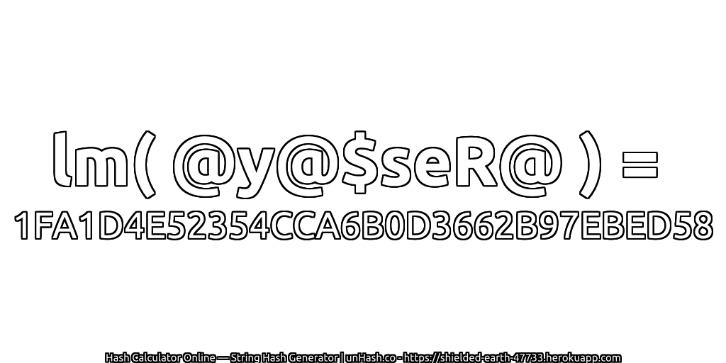 lm( @y@$seR@ ) = 1FA1D4E52354CCA6B0D3662B97EBED58 | unHash.co
