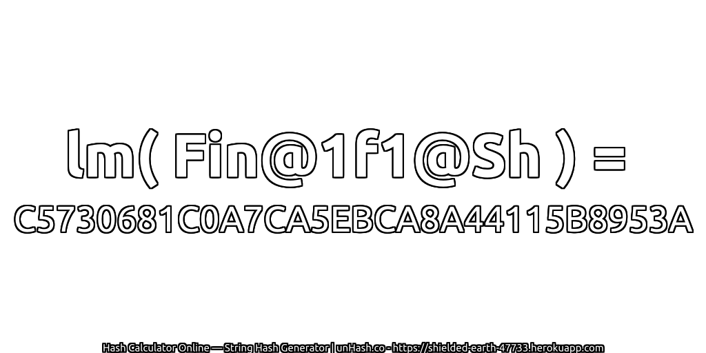 lm( Fin@1f1@Sh ) = C5730681C0A7CA5EBCA8A44115B8953A | unHash.co