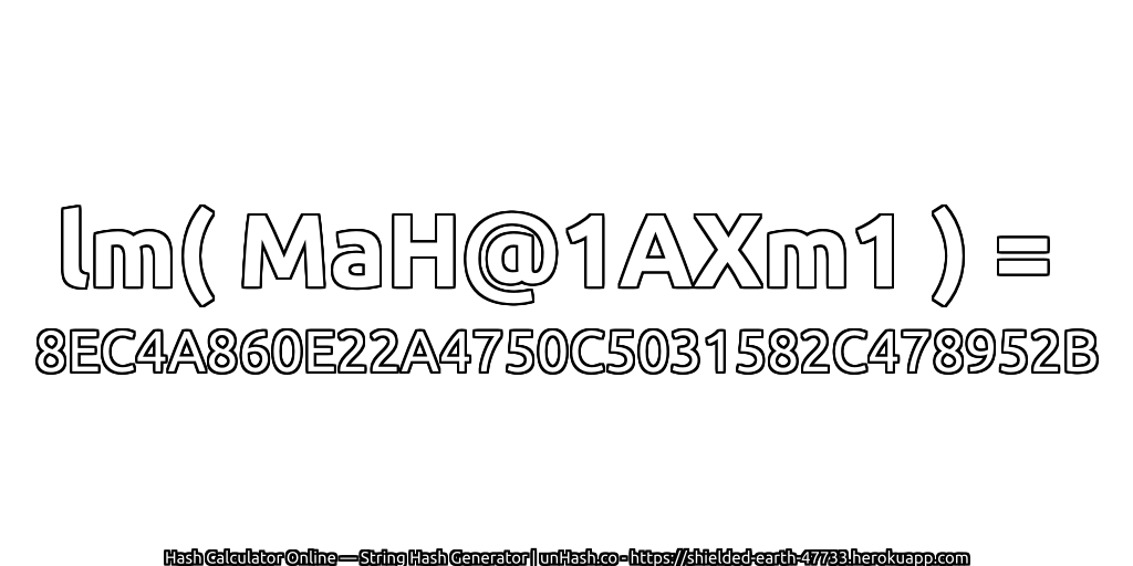 lm( MaH@1AXm1 ) = 8EC4A860E22A4750C5031582C478952B | unHash.co