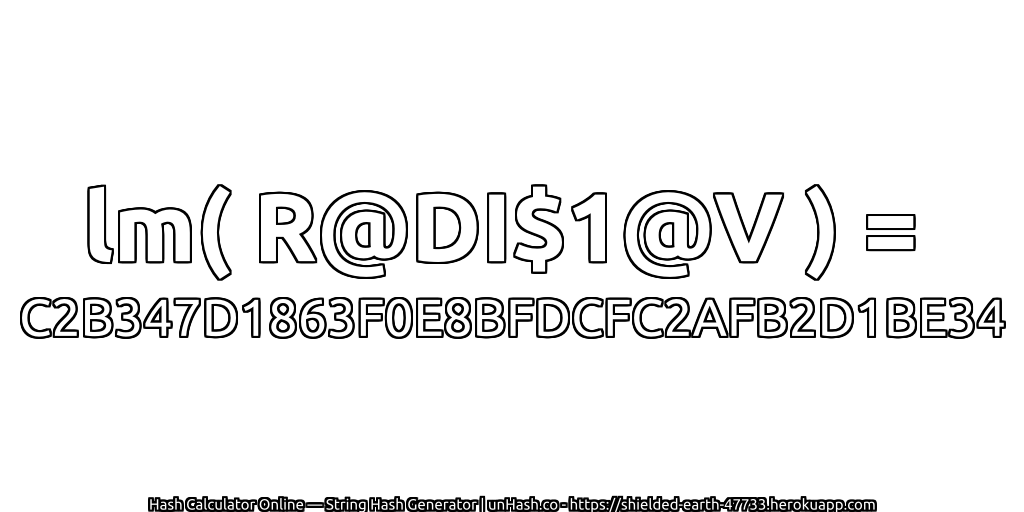 lm( R@DI$1@V ) = C2B347D1863F0E8BFDCFC2AFB2D1BE34 | unHash.co