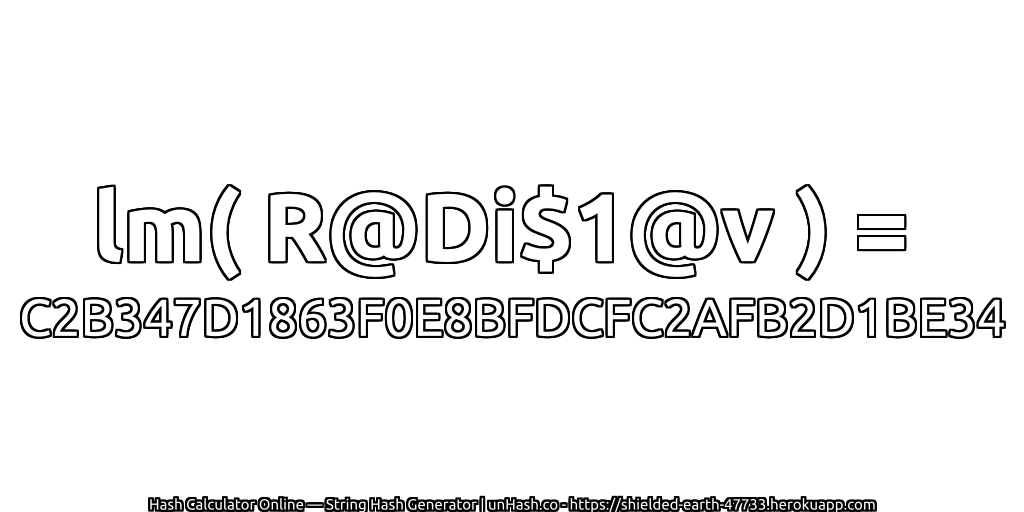 lm( R@Di$1@v ) = C2B347D1863F0E8BFDCFC2AFB2D1BE34 | unHash.co