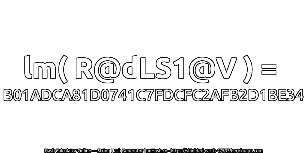 lm( R@dLS1@V ) = B01ADCA81D0741C7FDCFC2AFB2D1BE34 | unHash.co