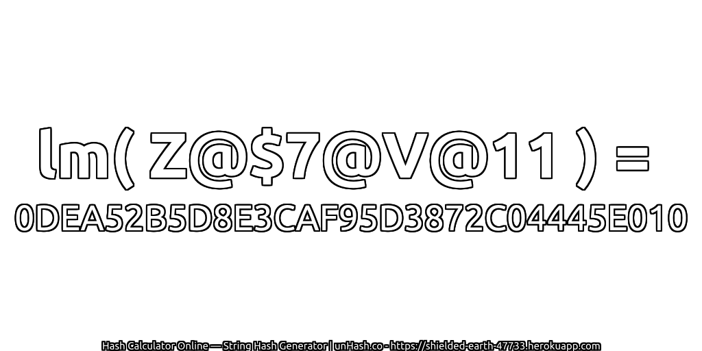 lm( Z@$7@V@11 ) = 0DEA52B5D8E3CAF95D3872C04445E010 | unHash.co