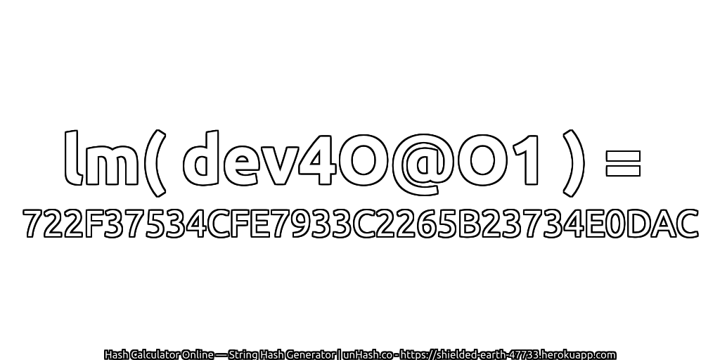 lm( dev4O@O1 ) = 722F37534CFE7933C2265B23734E0DAC | unHash.co