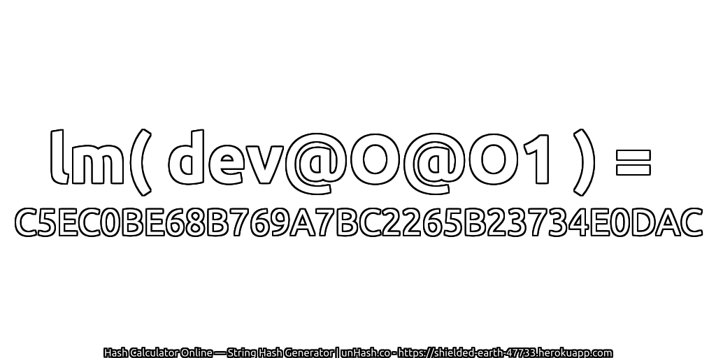 lm( dev@O@O1 ) = C5EC0BE68B769A7BC2265B23734E0DAC | unHash.co