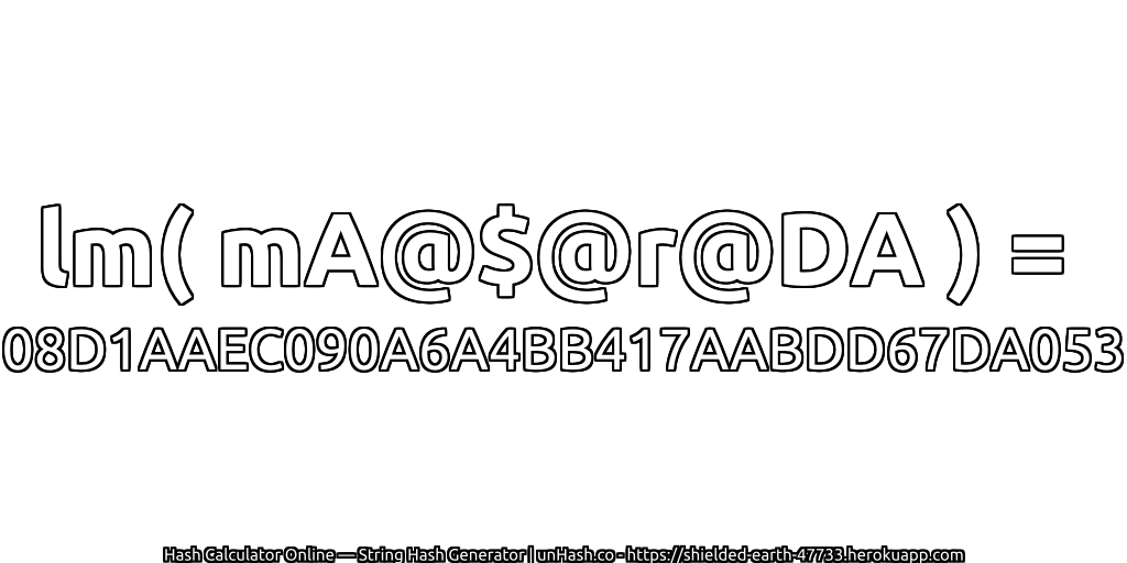 lm( mA@$@r@DA ) = 08D1AAEC090A6A4BB417AABDD67DA053 | unHash.co