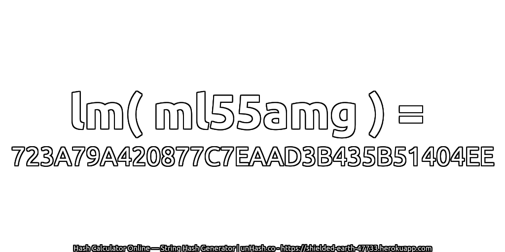 lm( ml55amg ) = 723A79A420877C7EAAD3B435B51404EE | unHash.co