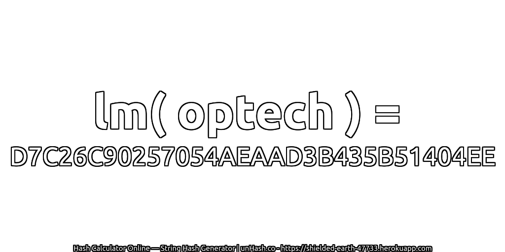 lm( optech ) = D7C26C90257054AEAAD3B435B51404EE | unHash.co