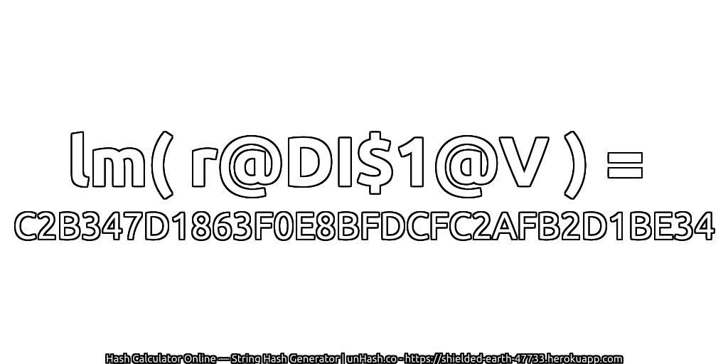 lm( r@DI$1@V ) = C2B347D1863F0E8BFDCFC2AFB2D1BE34 | unHash.co