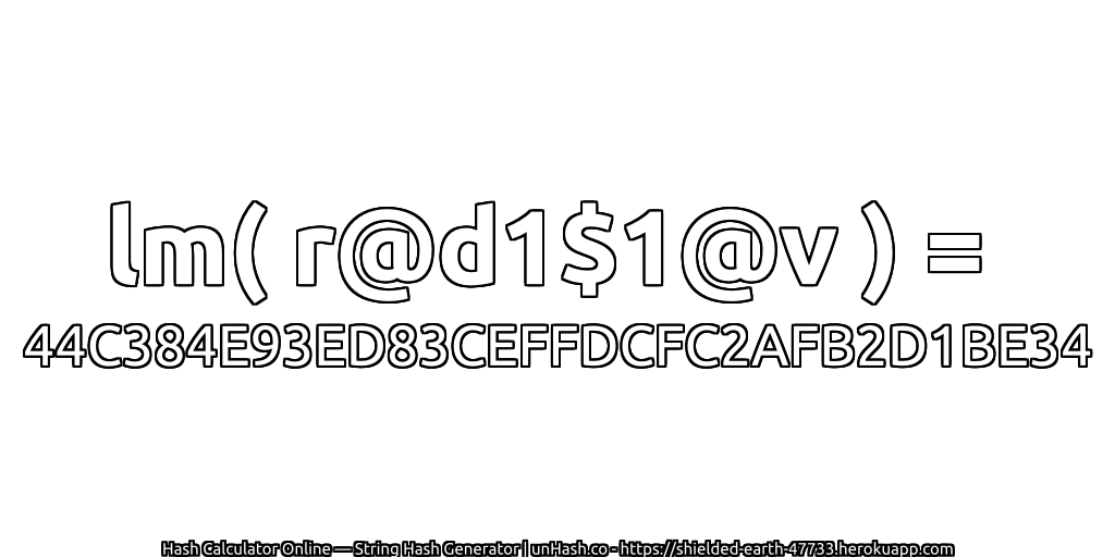 lm( r@d1$1@v ) = 44C384E93ED83CEFFDCFC2AFB2D1BE34 | unHash.co