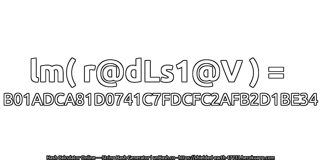 lm( r@dLs1@V ) = B01ADCA81D0741C7FDCFC2AFB2D1BE34 | unHash.co