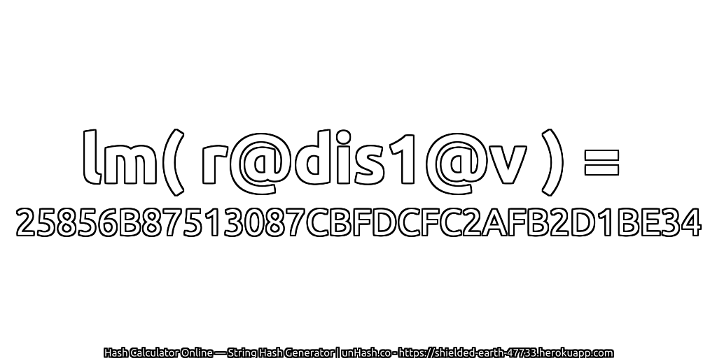 lm( r@dis1@v ) = 25856B87513087CBFDCFC2AFB2D1BE34 | unHash.co