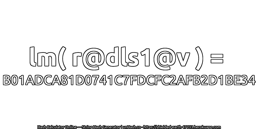 lm( r@dls1@v ) = B01ADCA81D0741C7FDCFC2AFB2D1BE34 | unHash.co
