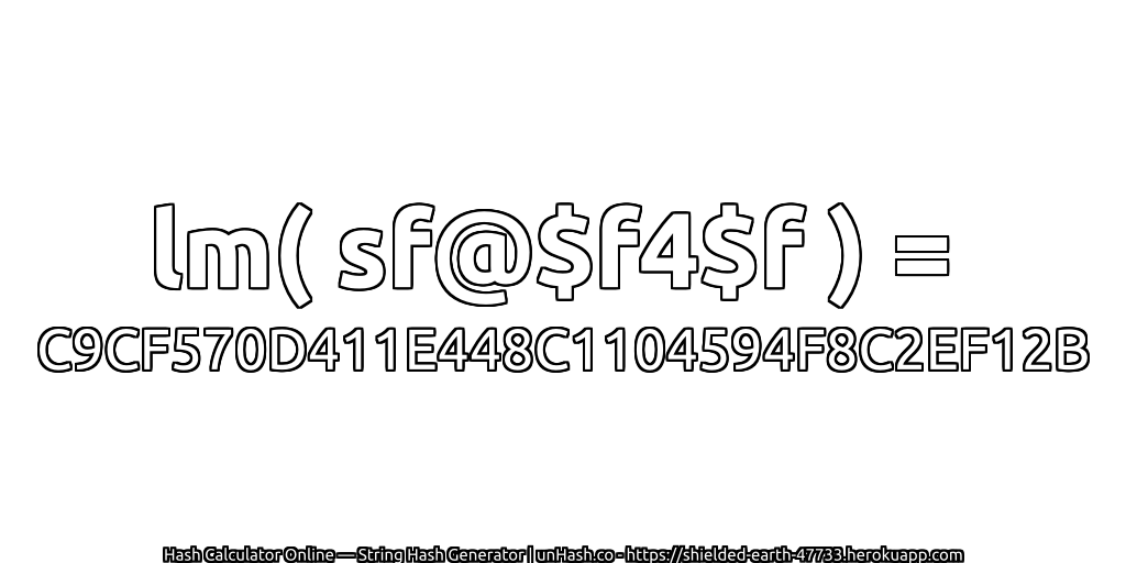 lm( sf@$f4$f ) = C9CF570D411E448C1104594F8C2EF12B | unHash.co
