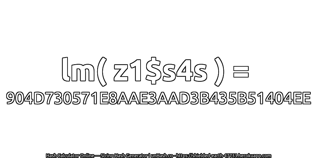 lm( z1$s4s ) = 904D730571E8AAE3AAD3B435B51404EE | unHash.co