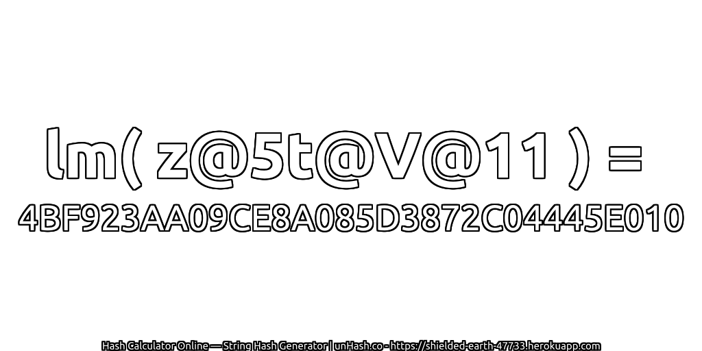 lm( z@5t@V@11 ) = 4BF923AA09CE8A085D3872C04445E010 | unHash.co