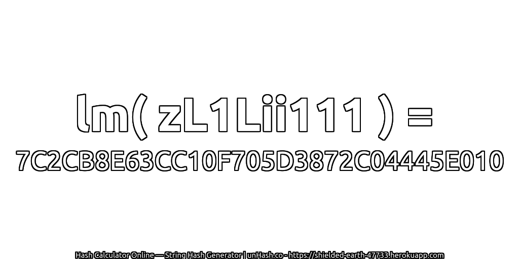 lm( zL1Lii111 ) = 7C2CB8E63CC10F705D3872C04445E010 | unHash.co