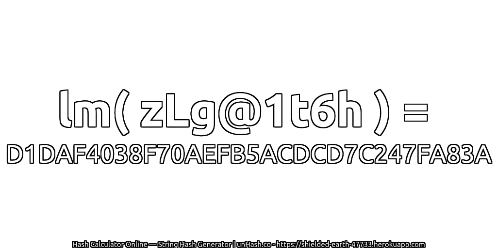 lm( zLg@1t6h ) = D1DAF4038F70AEFB5ACDCD7C247FA83A | unHash.co