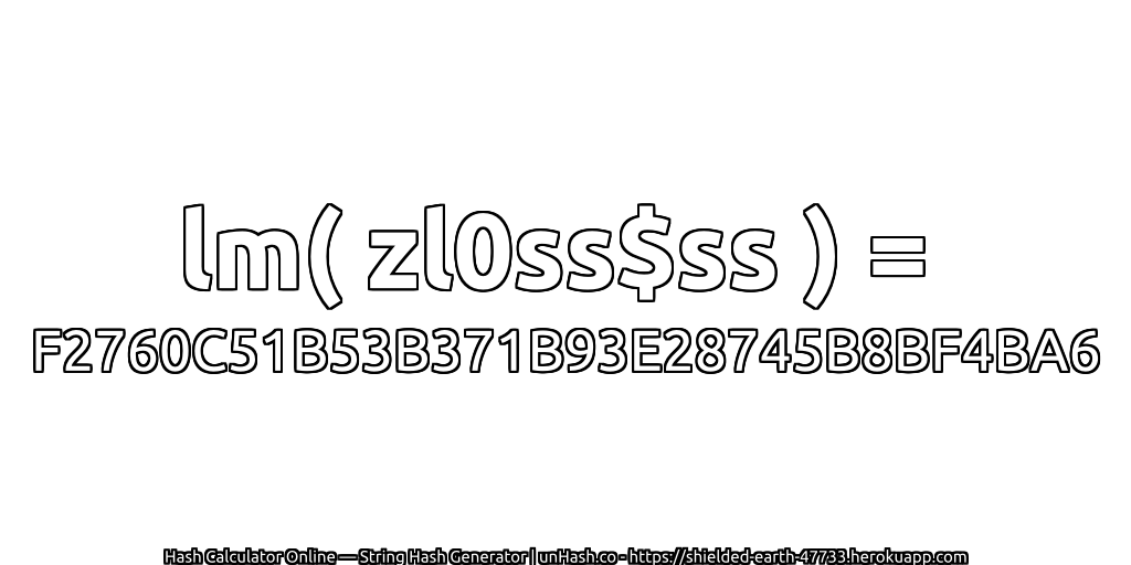 lm( zl0ss$ss ) = F2760C51B53B371B93E28745B8BF4BA6 | unHash.co