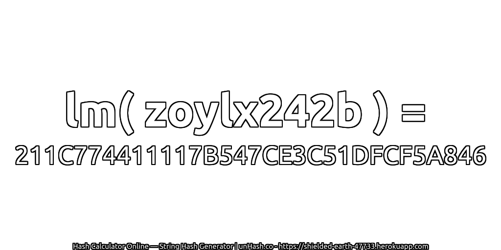 lm( zoylx242b ) = 211C774411117B547CE3C51DFCF5A846 | unHash.co