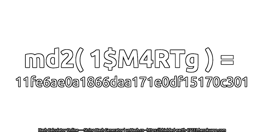 md2( 1$M4RTg ) = 11fe6ae0a1866daa171e0df15170c301 | unHash.co