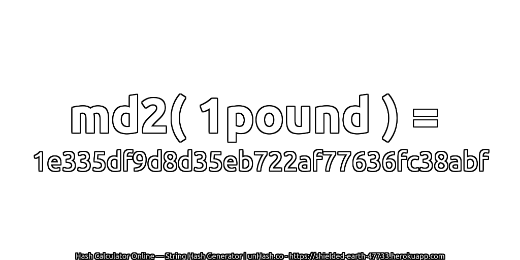 md2( 1pound ) = 1e335df9d8d35eb722af77636fc38abf | unHash.co