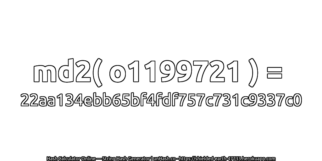 md2( o1199721 ) = 22aa134ebb65bf4fdf757c731c9337c0 | unHash.co